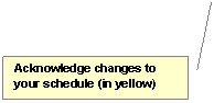 Line Callout 2: Acknowledge changes to your schedule (in yellow)